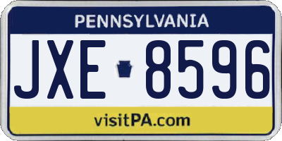 PA license plate JXE8596
