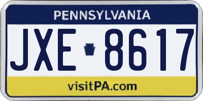 PA license plate JXE8617