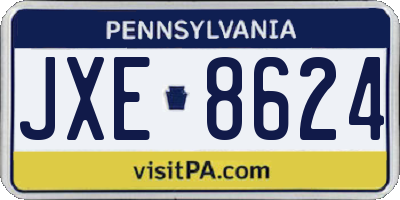 PA license plate JXE8624