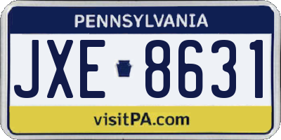 PA license plate JXE8631