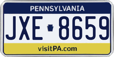 PA license plate JXE8659