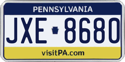 PA license plate JXE8680
