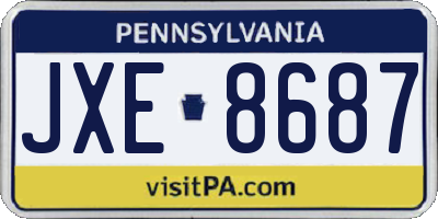 PA license plate JXE8687
