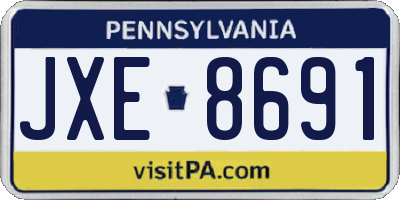 PA license plate JXE8691