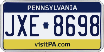 PA license plate JXE8698