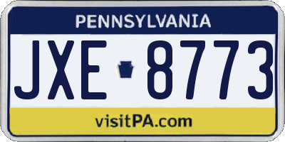 PA license plate JXE8773