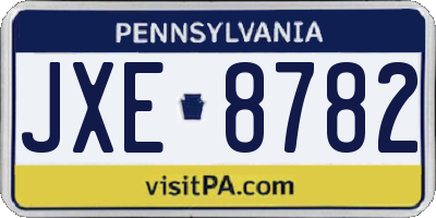 PA license plate JXE8782