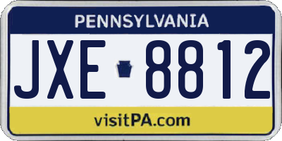 PA license plate JXE8812