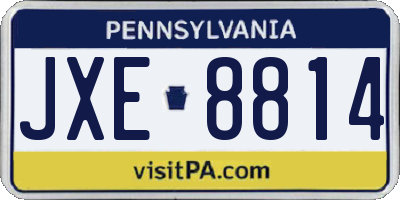 PA license plate JXE8814