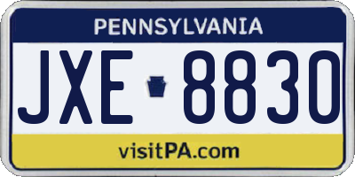 PA license plate JXE8830