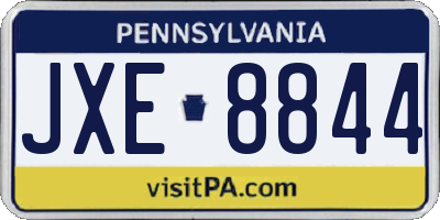PA license plate JXE8844
