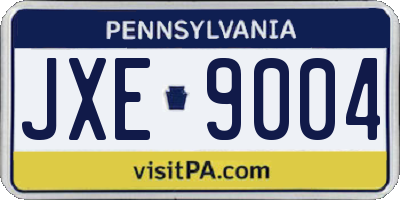 PA license plate JXE9004