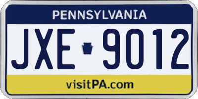 PA license plate JXE9012