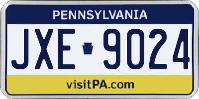 PA license plate JXE9024