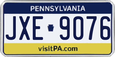 PA license plate JXE9076