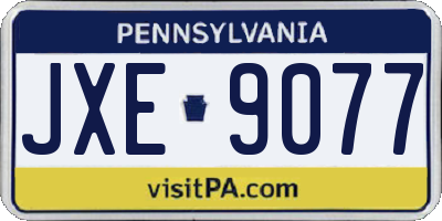 PA license plate JXE9077