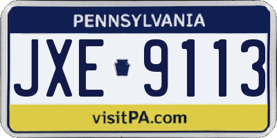 PA license plate JXE9113
