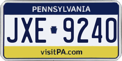 PA license plate JXE9240