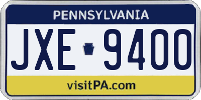 PA license plate JXE9400