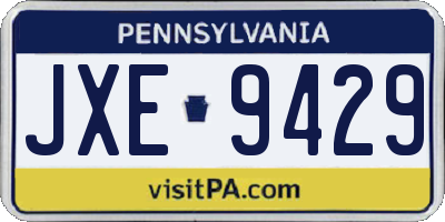 PA license plate JXE9429