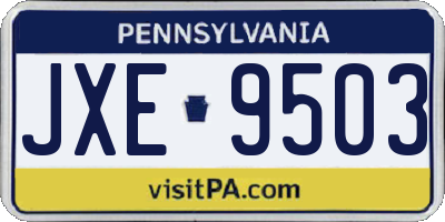 PA license plate JXE9503
