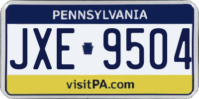 PA license plate JXE9504