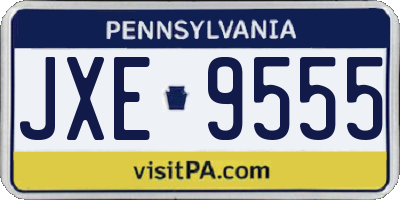 PA license plate JXE9555