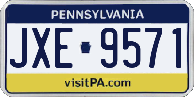 PA license plate JXE9571
