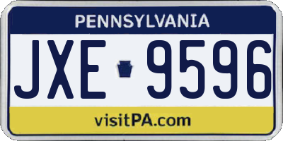 PA license plate JXE9596
