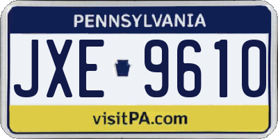 PA license plate JXE9610
