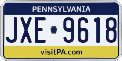 PA license plate JXE9618