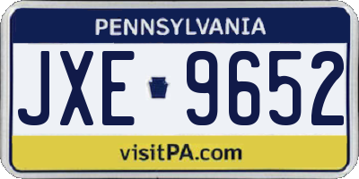 PA license plate JXE9652