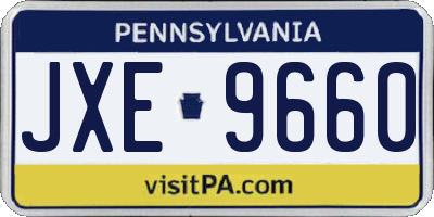 PA license plate JXE9660