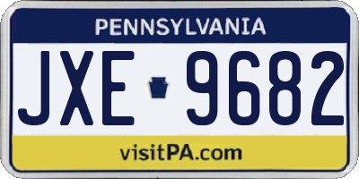 PA license plate JXE9682