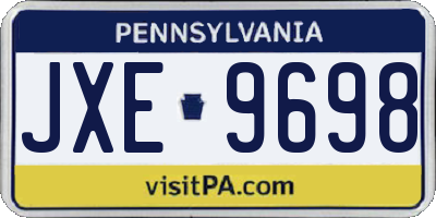 PA license plate JXE9698