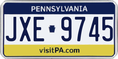 PA license plate JXE9745