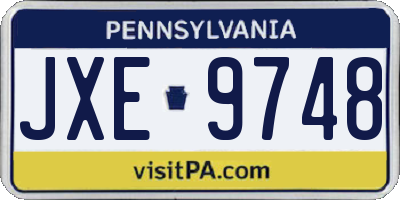 PA license plate JXE9748