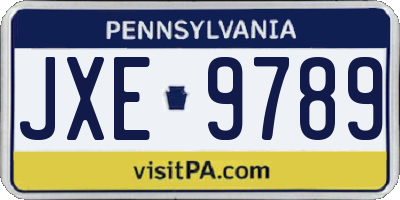 PA license plate JXE9789