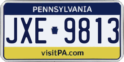 PA license plate JXE9813