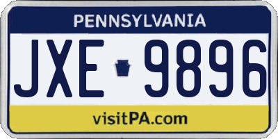 PA license plate JXE9896