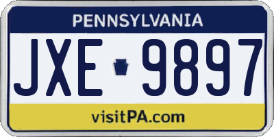 PA license plate JXE9897