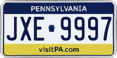 PA license plate JXE9997