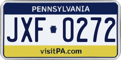 PA license plate JXF0272