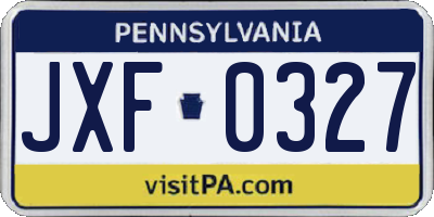 PA license plate JXF0327