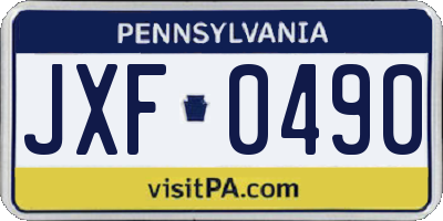 PA license plate JXF0490