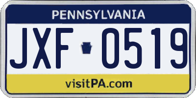 PA license plate JXF0519