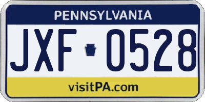PA license plate JXF0528