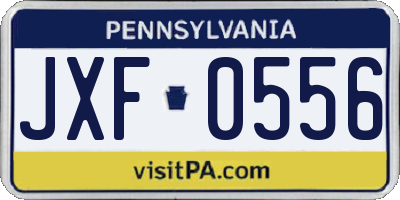 PA license plate JXF0556