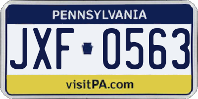 PA license plate JXF0563