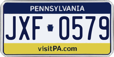 PA license plate JXF0579